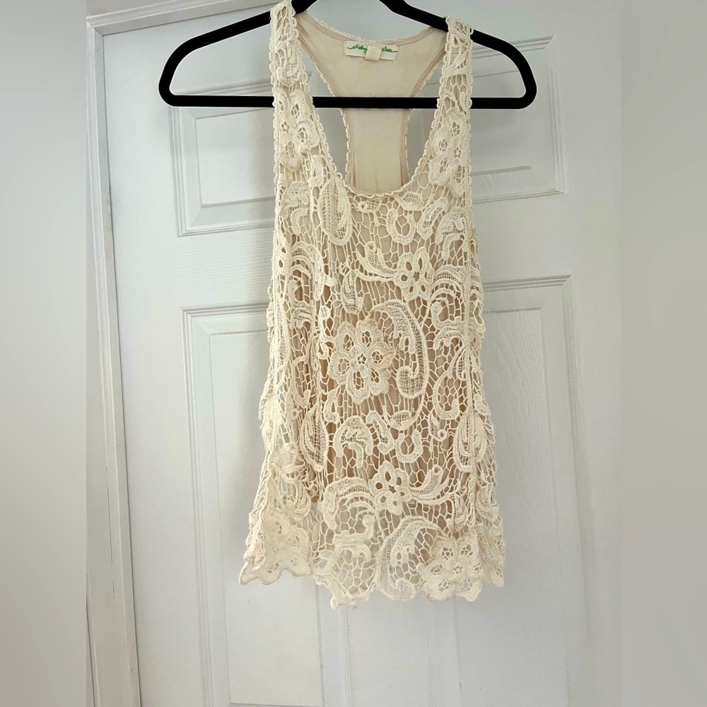 Tank top with lace overlay from urban outfitters